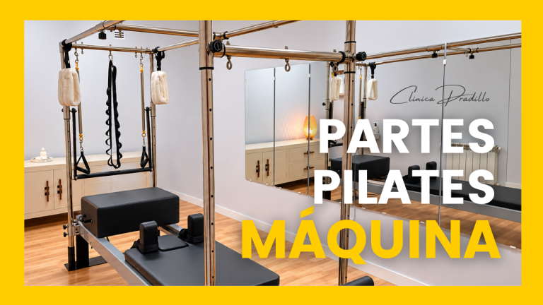partes del reformer de pilates con máquina en Clínica Pradillo